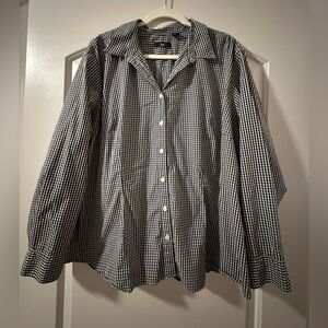 Black and White Checkered Women's Blouse